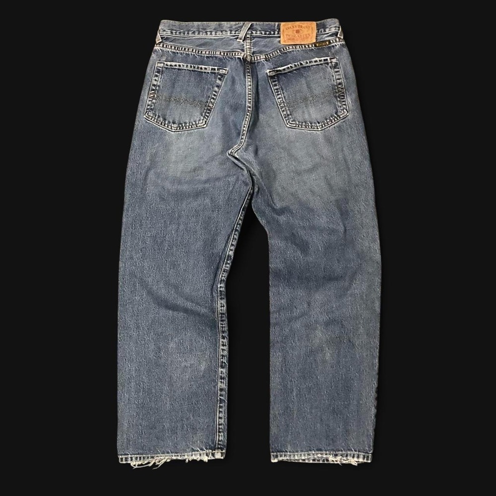 Lucky brand relaxed straight button fly jeans USA made vtg cotton‎ 34(32x28)
